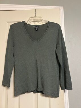72HR⏳Free Shipping📦 Eileen Fisher green knit jersey top